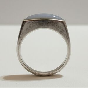 Vintage Carolyn Pollack Modernist Sterling Silver Blue Chalcedony Ring size 8